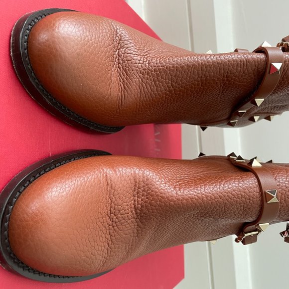 Valentino Rockstud 70 booties 39 Cognac Brown - Picture 12 of 12
